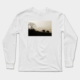 Asian Elephants Trekking In The Jungle Photograph Long Sleeve T-Shirt